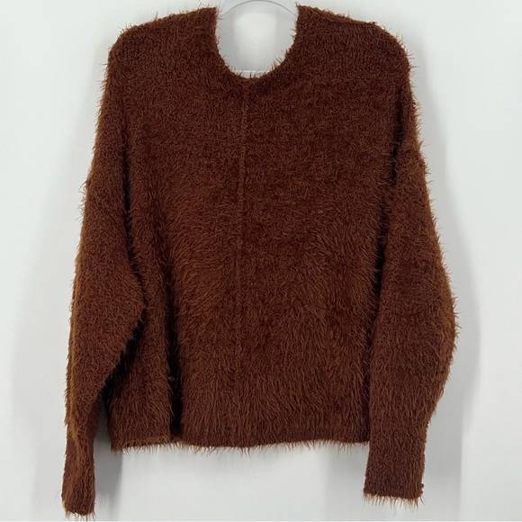 Free People Icing V-Neck Knit Sweater Mocha Java‎ Brown - Picture 5 of 9